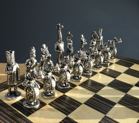242 grand jewelry - Brooklyn, NY. Brass Animalia Chess Set