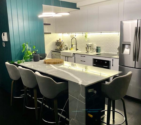 NPJ Electrical - Richmond, VIC. Our new kitchen, with overhead and accent strip lighting