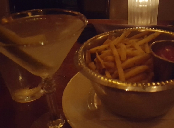 Cliff Bell's - Detroit, MI. Dirty Martini and Garlic olive oil fries