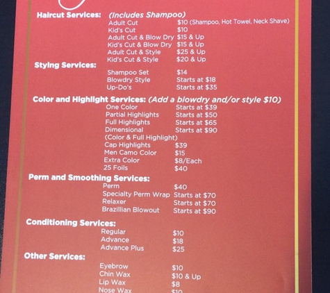 Mystyle Salon - West Jordan, UT. General prices as of 7/28/2017