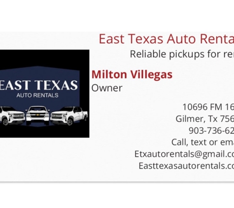 East Texas Auto Rentals - Gilmer, TX