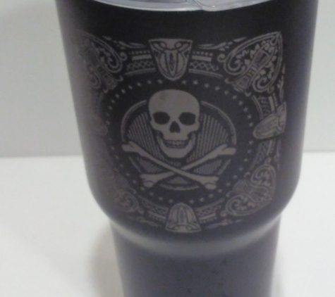 AIRFORCE, INC  Glass, metal and stone etching and blasting services - Largo, FL. Etched stainless tumblers