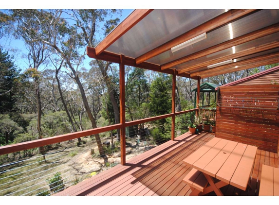 BWS Carpentry - Napoleon Reef, NSW. Merbau deck with Laserlite roof