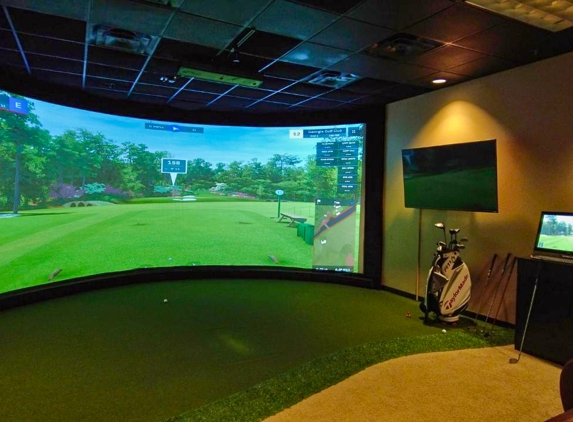 Indoor Golf Design - Chandler, AZ. Large curve screen golf simulator