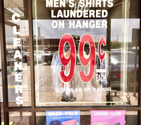 Discount Cleaners - Irving, TX. Man’s buttons down shirts launder +Starch +Steam press on the hanger only $0.99 each only at Discount Cleaners Irving, Texas