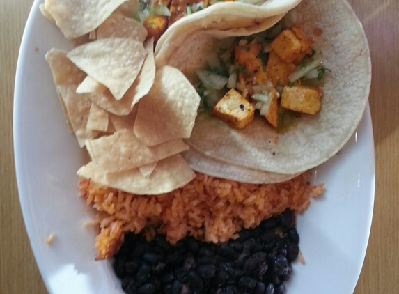 Sharky's - Aliso Viejo, CA. Grilled Organic Tofu Taco Plate with Vegetables