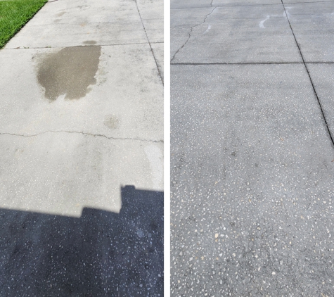 Trocoobin Pressure Washing - Spring Hill, FL. Driveway Cleaning Before and After