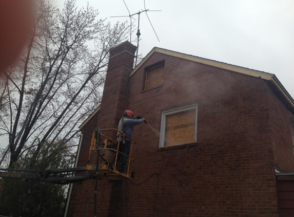 HERE COMES KOVACH Restoration - Richfield, OH. Baking soda blasting in action 