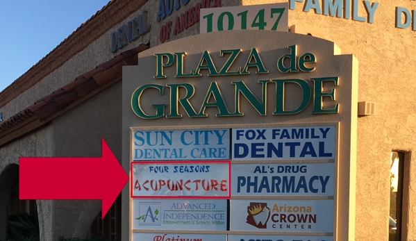 Four Seasons Acupuncture - Sun City, AZ. Our sign