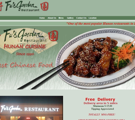 Grace Computer & Internet Corp. - Houston, TX. Grace Computer web design for Fus Garden Restaurant