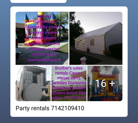 Stanton Party Supply - Stanton, CA. Party rentals 7142109410