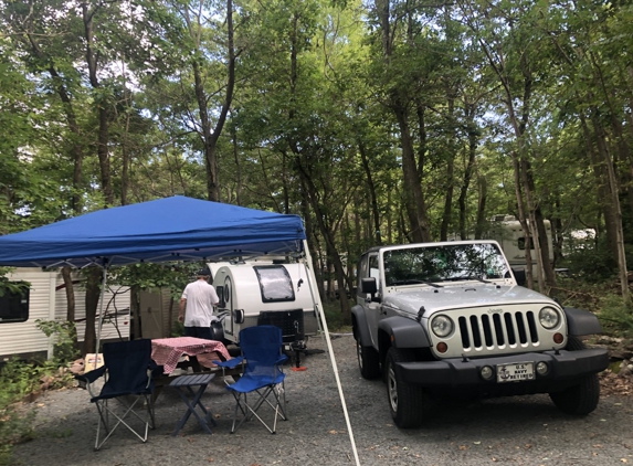 Peaceful Woodlands Family Campground - Blakeslee, PA. Our campsite