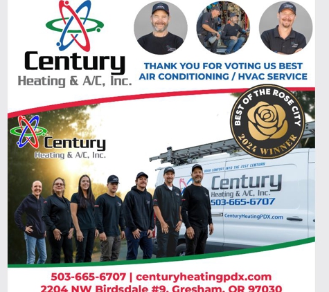 Century  Heating &  A/C Inc - Gresham, OR