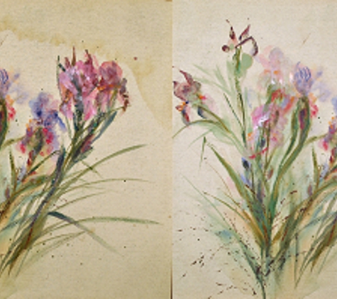 Lis Art Conservation Restoration Services - Livonia, MI. Silk Painting 1
Before and After