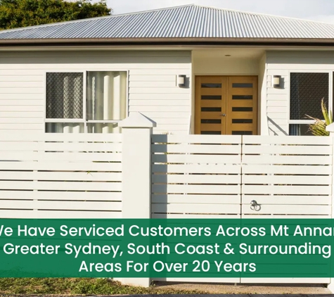 Adjacent Fencing - Mount Annan, NSW. We Have Serviced Customers Across Mt Annan, Greater Sydney, South Coast & Surrounding Areas For Over 20 Years