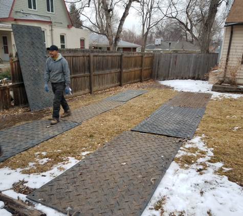 Arbortec Tree Service - Broomfield, CO. protecting the neighbor's property- altura mats