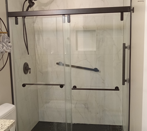 Knoxville Tub to Shower Conversions - Knoxville, TN. Bianco Marble walk in shower