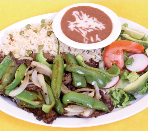 La Cocina Salvamex - Burien, WA. Steak with rice and beans.