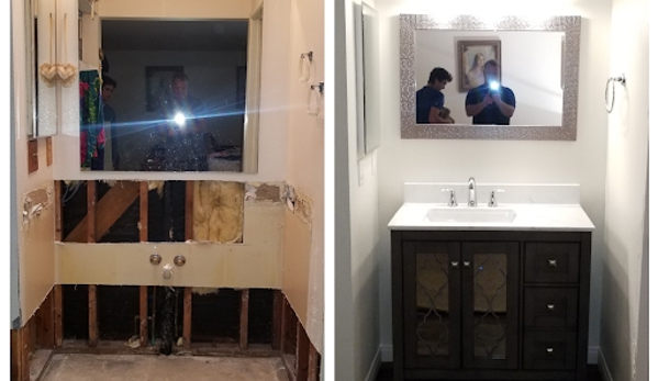 Encinitas Plumbing - Encinitas, CA. Before and After Bathroom Reconstruction in Encinitas, California