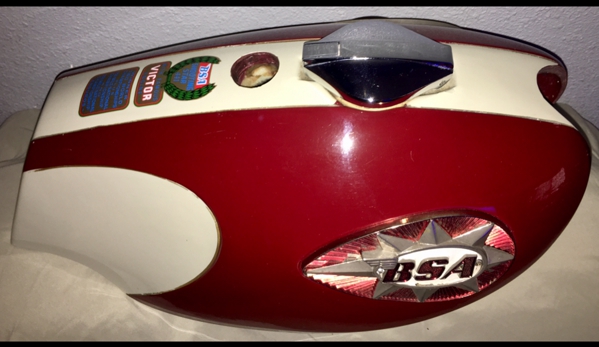 Fuel Tank Services - Fort Lauderdale, FL. 1964 BSA, all exterior paint and decals are left intact. All work is done internally, from start to finish