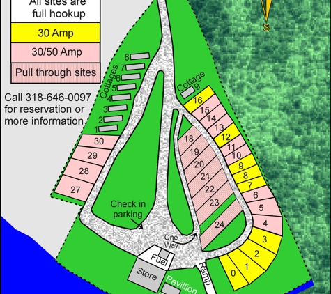 Red River Midway Marina - Natchitoches, LA. Park Map