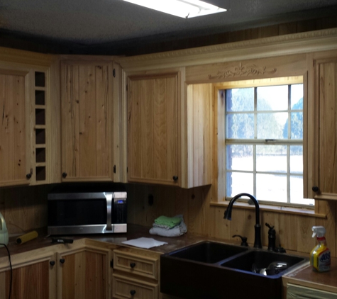 Jones Construction - Grayson, LA. Cypress cabinets