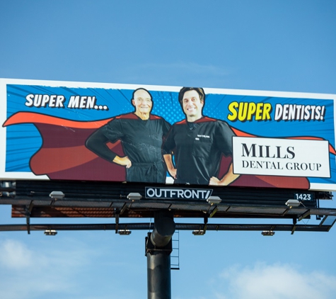 Mills Dental Group - Houston, TX. Billboard near the office of Houston dentist Mills Dental Group