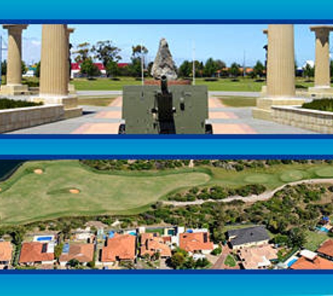City of Rockingham - Warnbro Community Library - Warnbro, WA. War memorial and golf course