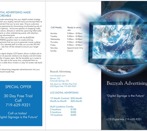 Buzzyah Advertising-Digital Signage - Colorado Springs, CO