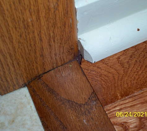 Hagerstown Floors - Hagerstown, MD. gap from floor board cut too short before repair