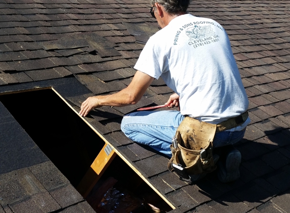 Pring & Sons Roofing Inc - Brookpark, OH. Putting in a skylight