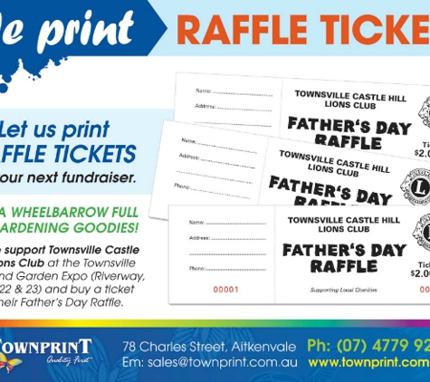 Townprint - Aitkenvale, QLD. Raffle Tickets - Townprint