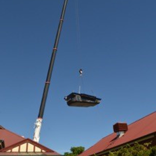 AGL & Son Crane Hire - Edinburgh, SA. Craning Pool Into Backyard