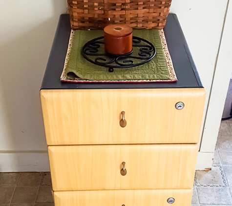 The Natural Order Of Things: Transformational Organizing - Malden, MA. This file cabinet adds some extra storage space in a kitchen with limited cabinets space.