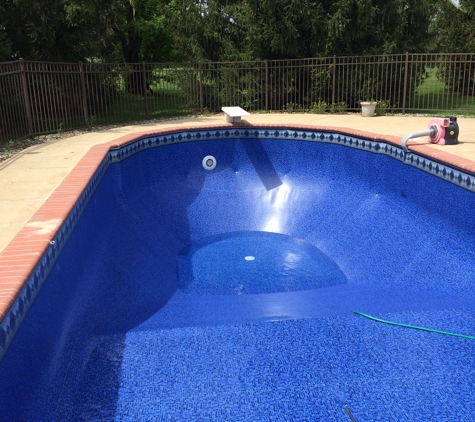 S & R Pools, LLC - Bristol, PA. Pool liner replacement filling