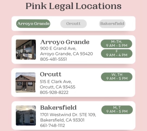 Pink Legal - Bakersfield, CA. Pink Legal Bakersfield CA
Locations