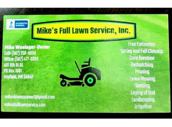 Mike's Full Lawn Service Inc. - Hayfield, MN