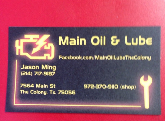 Main Oil & Lube - The Colony, TX