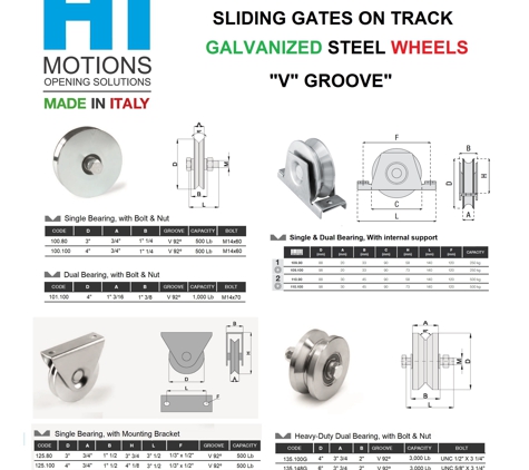 Latam Computer Corp - Doral, FL. Beninca / Hi-Motions Sliding Gates on Track Galvanized Steel Wheels. Made in Italy.