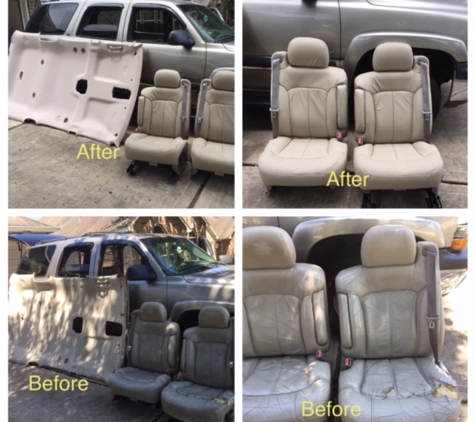 Quick Fix Headliners & Glass, LLC - Houston, TX. Chevy Tahoe, Headliner Replacement and New leather seats