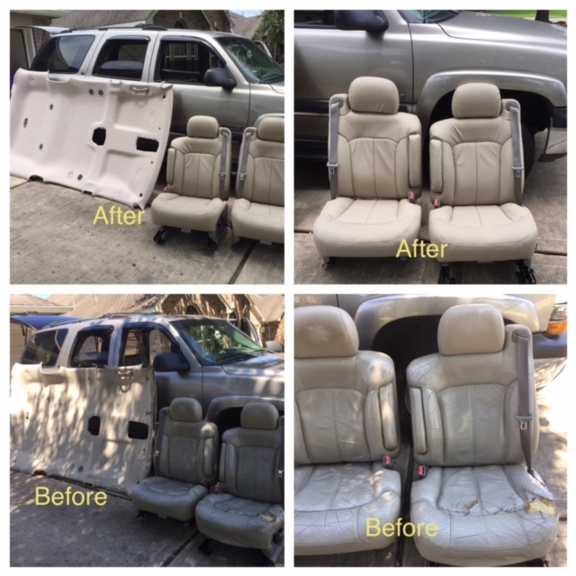 Quick Fix Headliners & Glass, LLC - Houston, TX. Chevy Tahoe, Headliner Replacement and New leather seats
