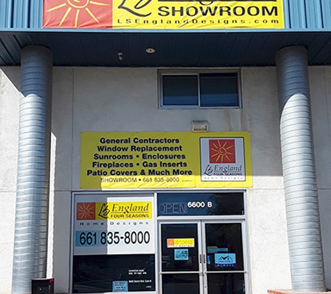 LS England Designs-Four Seasons - Bakersfield, CA. Energy Saving Window & Door Installations. Cleaner burning Fireplace installs. Patio Enclosures and Sunscreens.