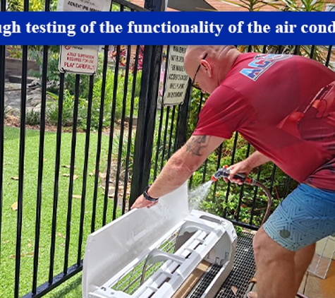 ACcleanQLD. Thorough testing of the functionality of the air conditioner.