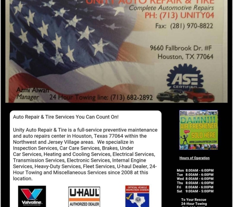 Unity Auto Repair & Tire - Houston, TX