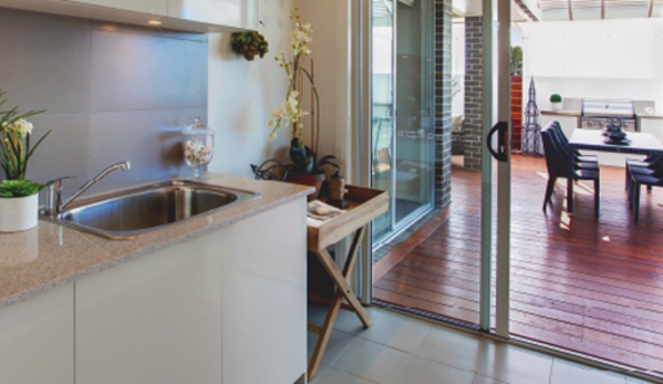 Bradnam's Windows & Doors - Boondall, QLD. Ultra Silver Aluminium Sliding Door