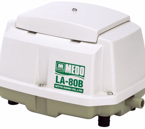 Service & Repair Wastewater Systems - Karrabin, QLD. Nitto Medo LA-80B air pump/blower