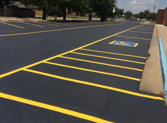 Affordable Asphalt & Concrete - Oklahoma City, OK. Crack seal,Sealcoat 
& Stripe of Bethany Public School