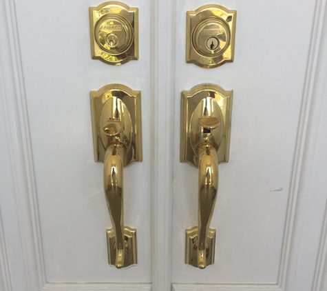 Supreme Carpentry LLC. Newly installed front door lock sets in Coral Gables, Fl