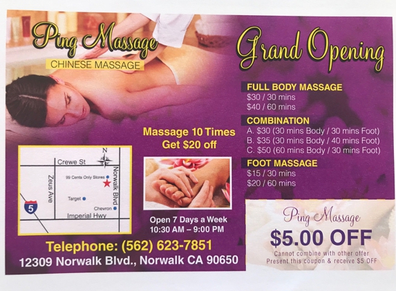 Ping Massage - Norwalk, CA