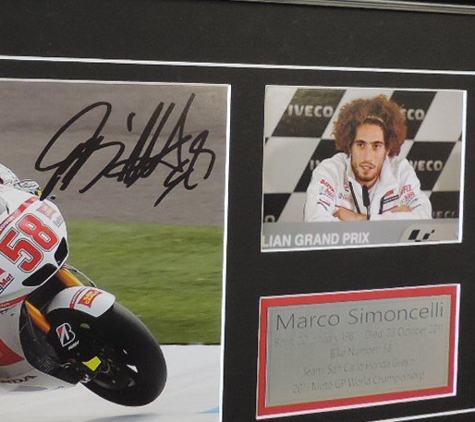 Lifelong Memorabilia Picture Framing - Liverpool, NSW. Moto GP Marco Simoncelli